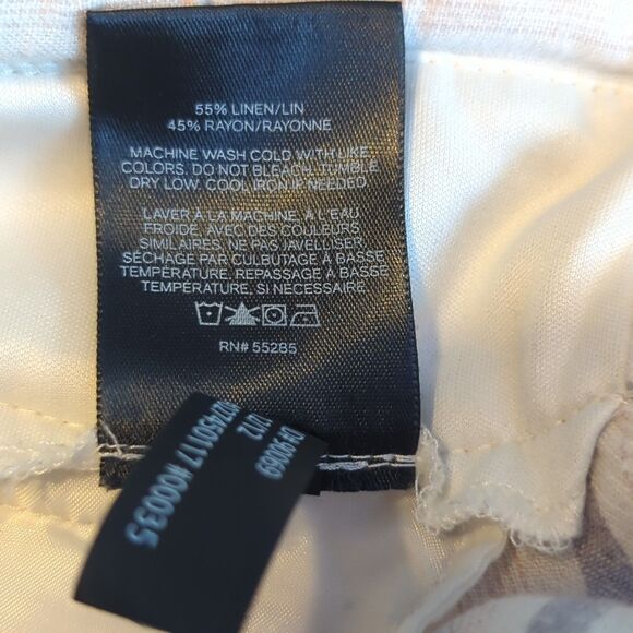 Express Ankle High Rise Pants Womens 6 Striped Linen Blend Tie Waist Belt Beachy - Picture 7 of 8